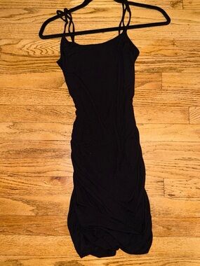 BP (Nordstrom) Black Ruched Spaghetti Strap Dress
